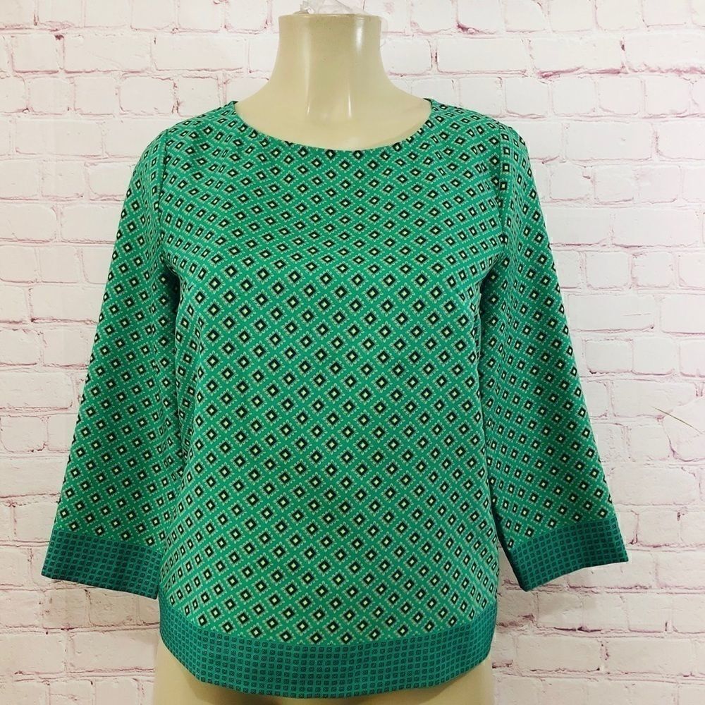 J.Crew  green scoop neck blouse